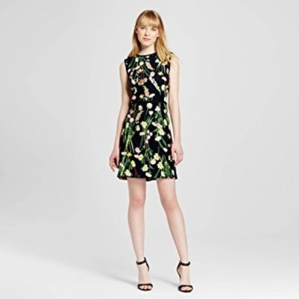 🌹Victoria Beckham for Target Floral Black Dress